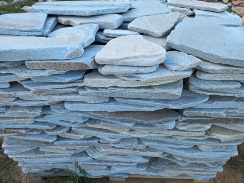 Плитняк златолит зелёный галтованный для цоколя купить в Стерлитамаке